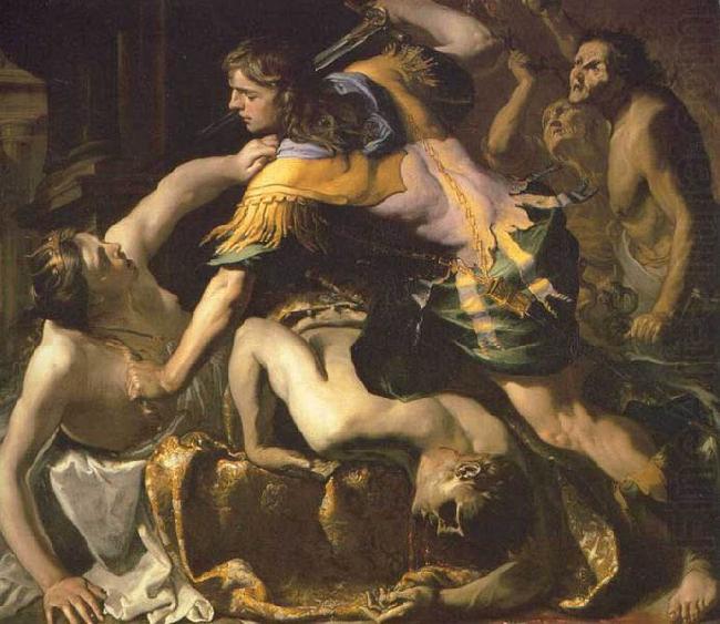 Orestes slaying Aegisthus and Clytemnestra, Bernardino Mei